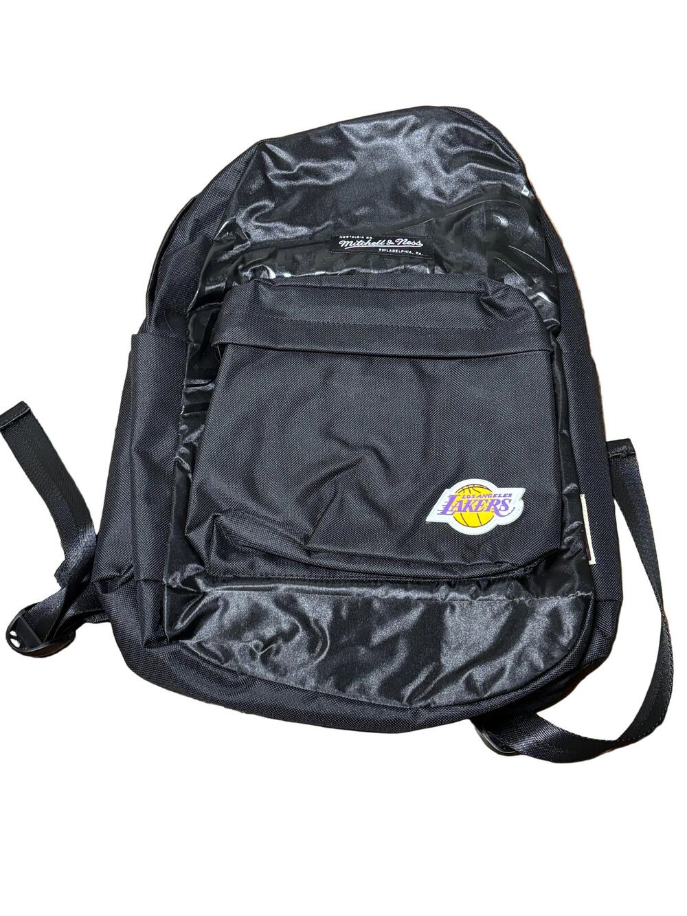 Los Angeles LA Lakers Mitchell & Ness Nba Logo Retro BackPack Bag Black New NWT